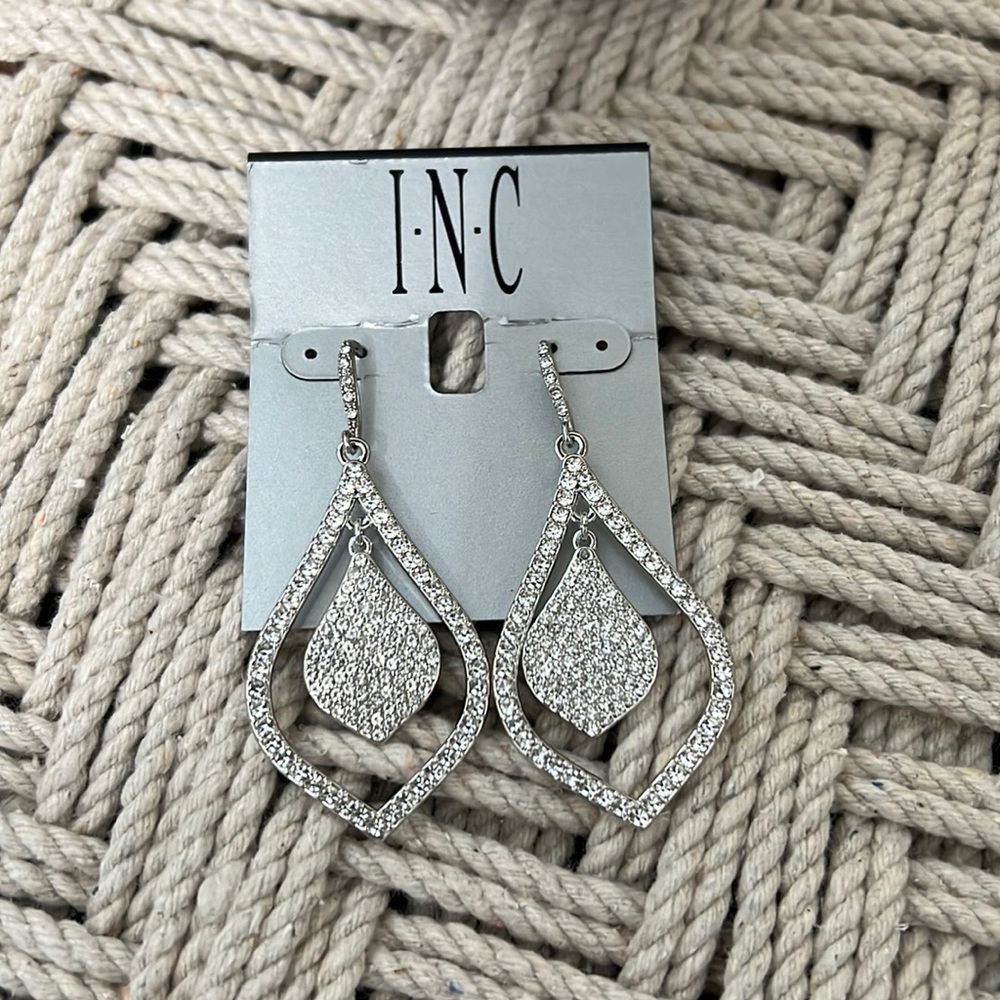 INC Rhinestone Dangle Statement Earrings